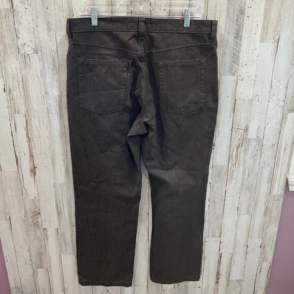 KENNETH COLE Mens Flat Front CASUAL PANTS Jean Cut 34x29 (28”) Brown Jeans - Picture 4 of 7